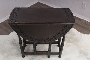 English Carved Oak Occasional Table c.1900