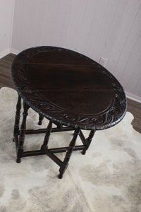 English Carved Oak Occasional Table c.1900