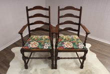 Load image into Gallery viewer, English Oak Pair of Captains Chairs