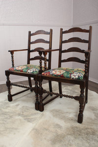 English Oak Pair of Captains Chairs