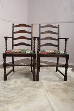 Load image into Gallery viewer, English Oak Pair of Captains Chairs