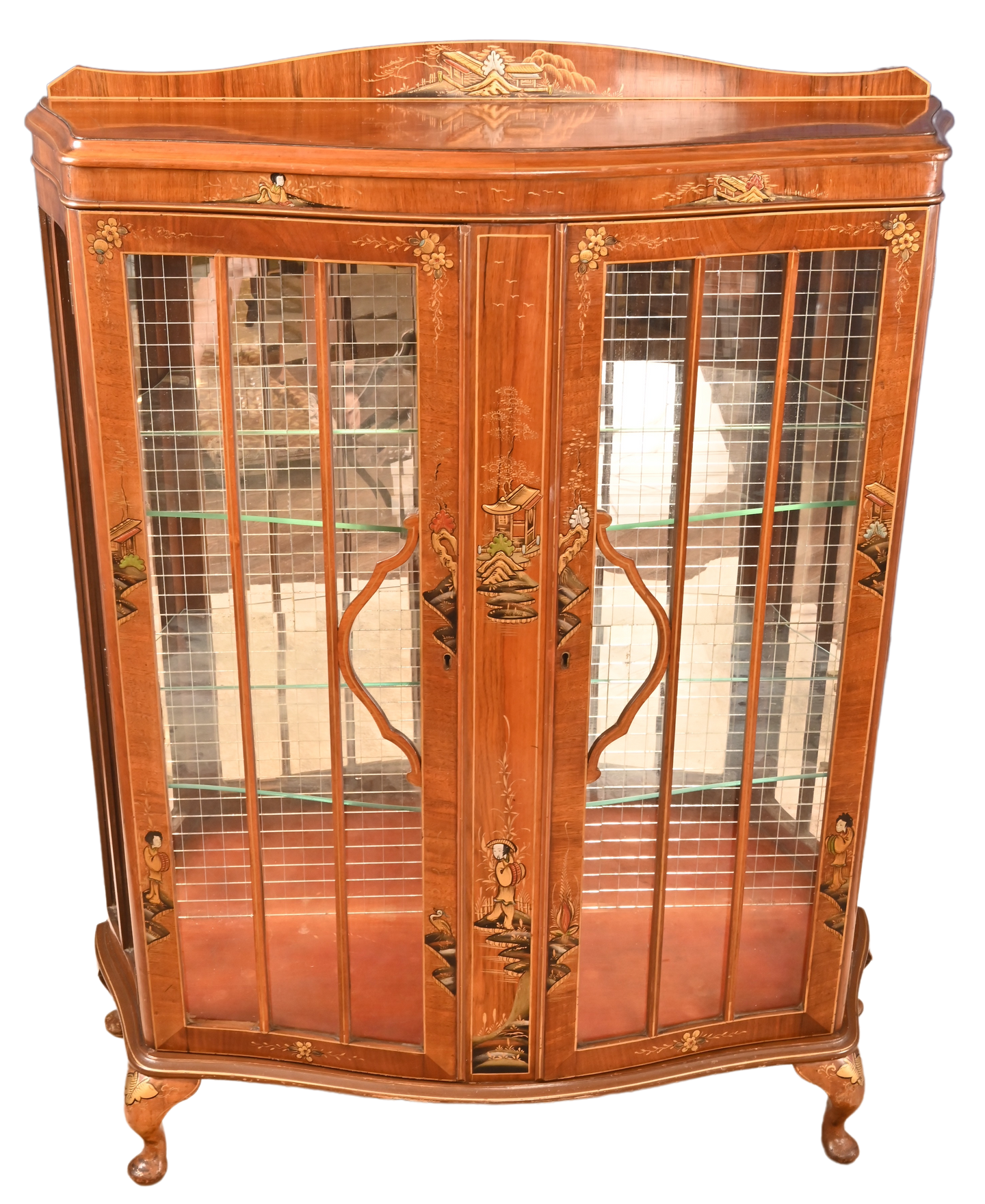 English Chinoiserie Display Cabinet c.1910 - The Barn Antiques