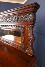 Load image into Gallery viewer, Carved Solid Mahogany English Mirrored Sever c.1900 - The Barn Antiques