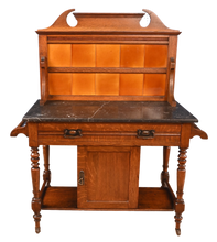 Load image into Gallery viewer, Victorian English Oak Washstand c.1900 - The Barn Antiques