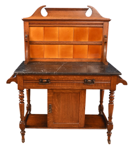 Victorian English Oak Washstand c.1900 - The Barn Antiques