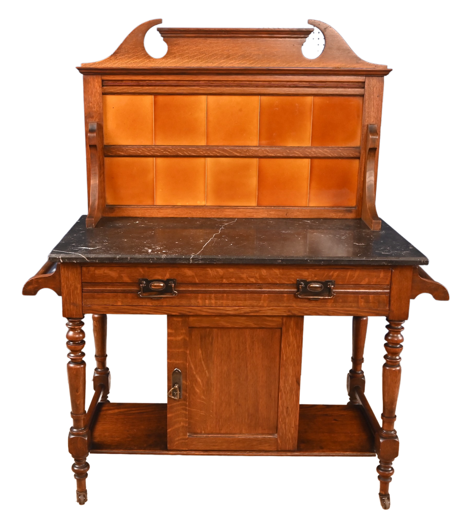 Victorian English Oak Washstand c.1900 - The Barn Antiques