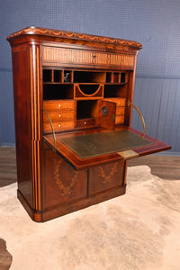 Inlaid Mahogany French Escritoire c.1840 - The Barn Antiques