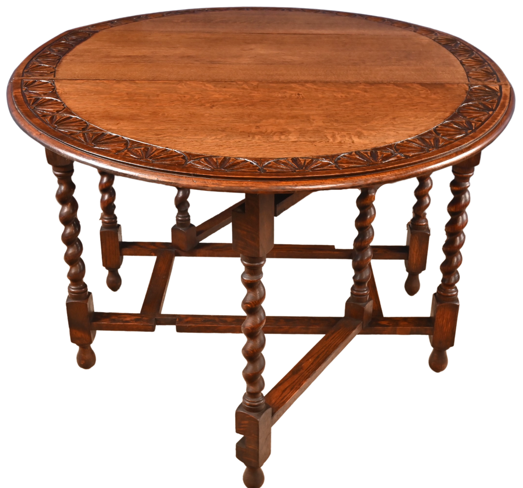 English Oak Dropleaf Table c.1900 - The Barn Antiques