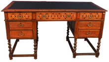 Load image into Gallery viewer, English Arts and Crafts Inlaid Oak Desk c.1900 - The Barn Antiques