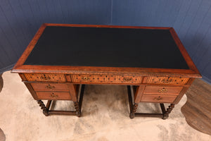 English Arts and Crafts Inlaid Oak Desk c.1900 - The Barn Antiques