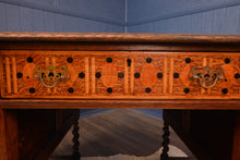 Load image into Gallery viewer, English Arts and Crafts Inlaid Oak Desk c.1900 - The Barn Antiques