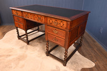 Load image into Gallery viewer, English Arts and Crafts Inlaid Oak Desk c.1900 - The Barn Antiques