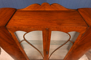 English Walnut Display Cabinet c.1910 - The Barn Antiques