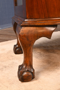 English Walnut Display Cabinet c.1910 - The Barn Antiques