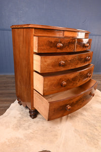 English Mahogany Bowfront Chest of Drawers c.1895 - The Barn Antiques