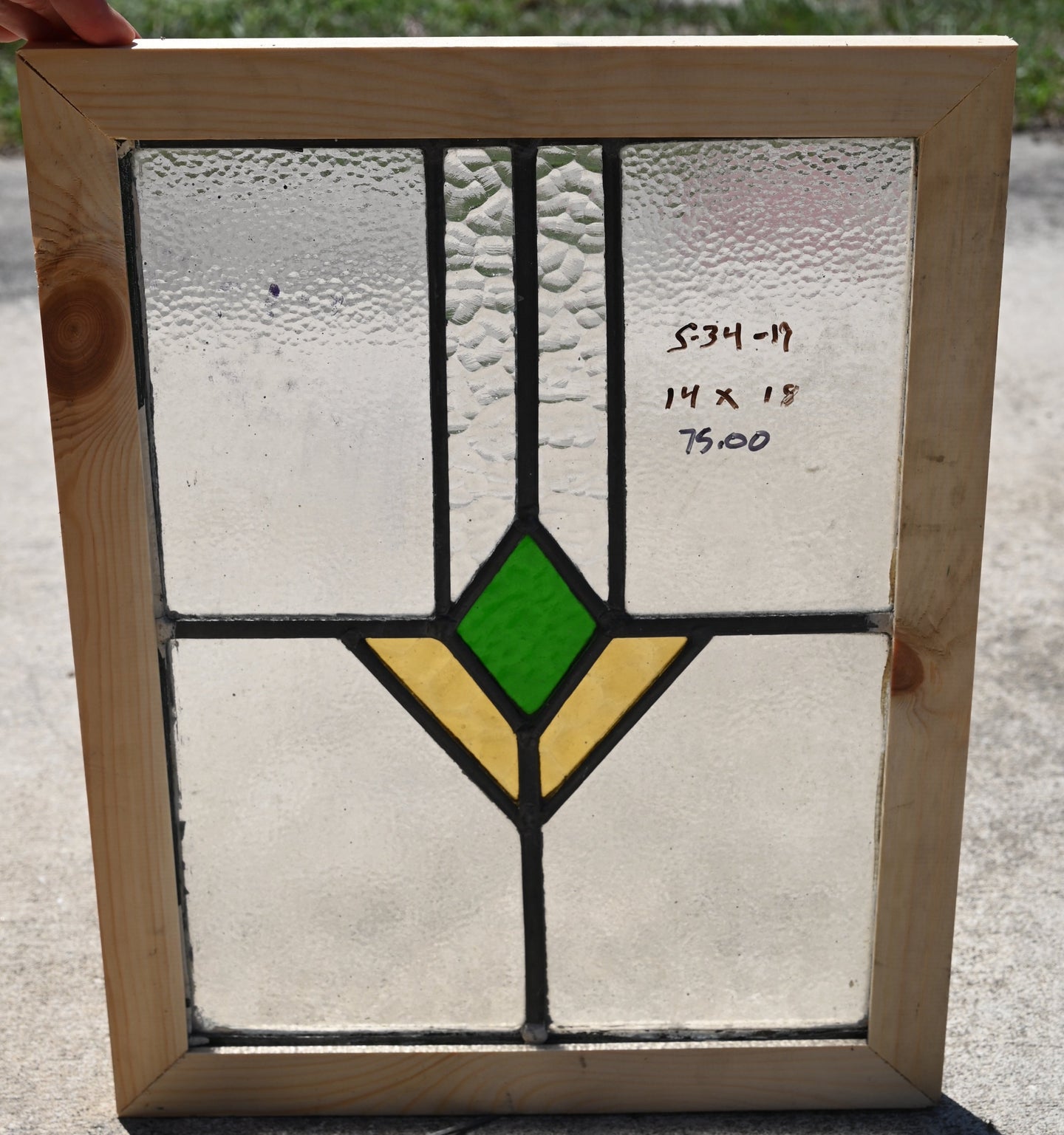 Antique English Stained Glass in Shipping Frame - The Barn Antiques