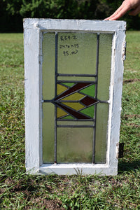 Antique English Stained Glass in Original Frame - The Barn Antiques