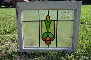 Antique English Stained Glass in Original Frame - The Barn Antiques