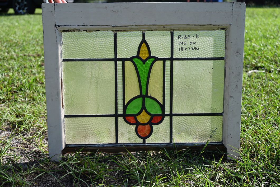 Antique English Stained Glass in Original Frame - The Barn Antiques