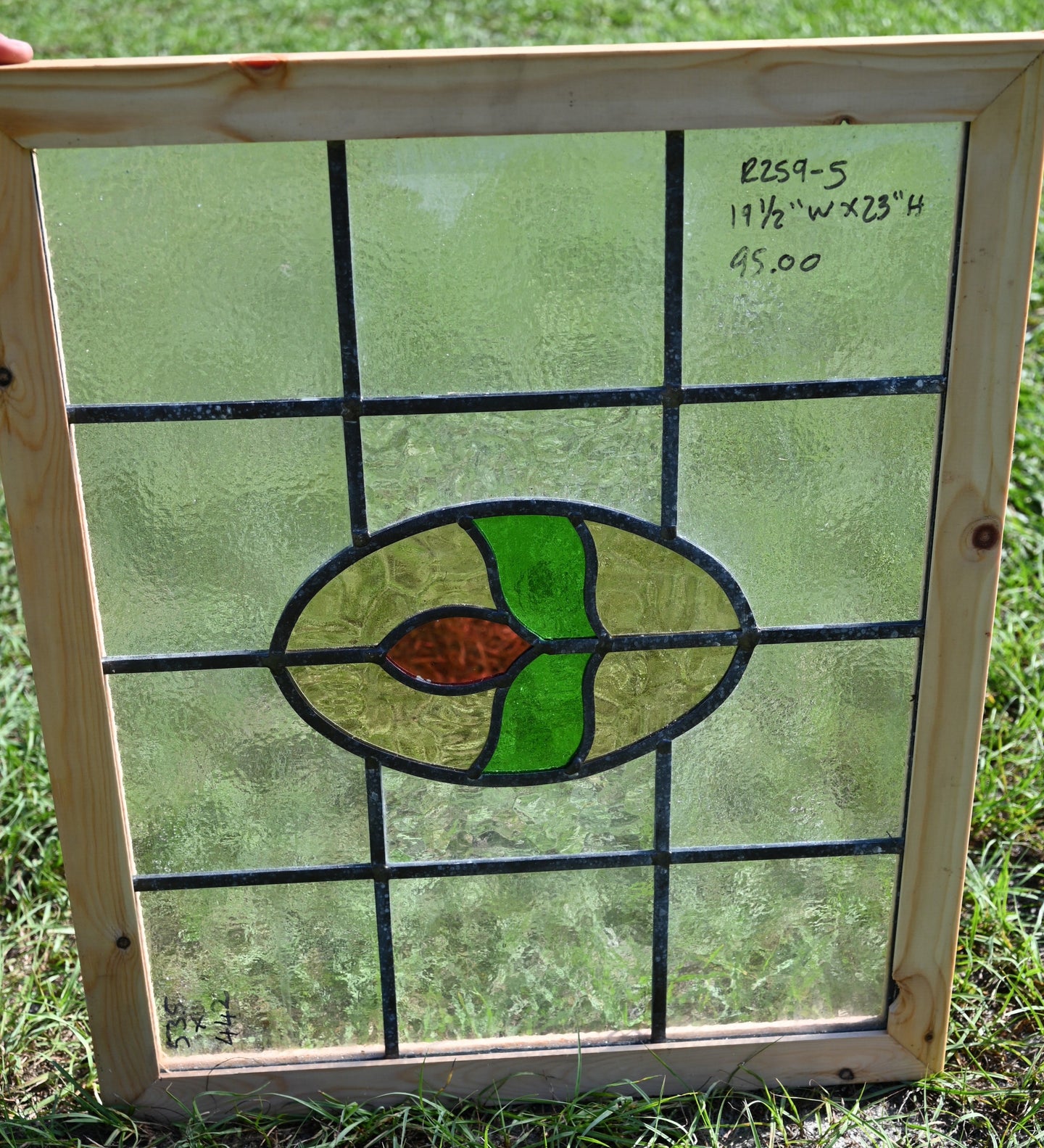 Antique English Stained Glass in Shipping Frame - The Barn Antiques