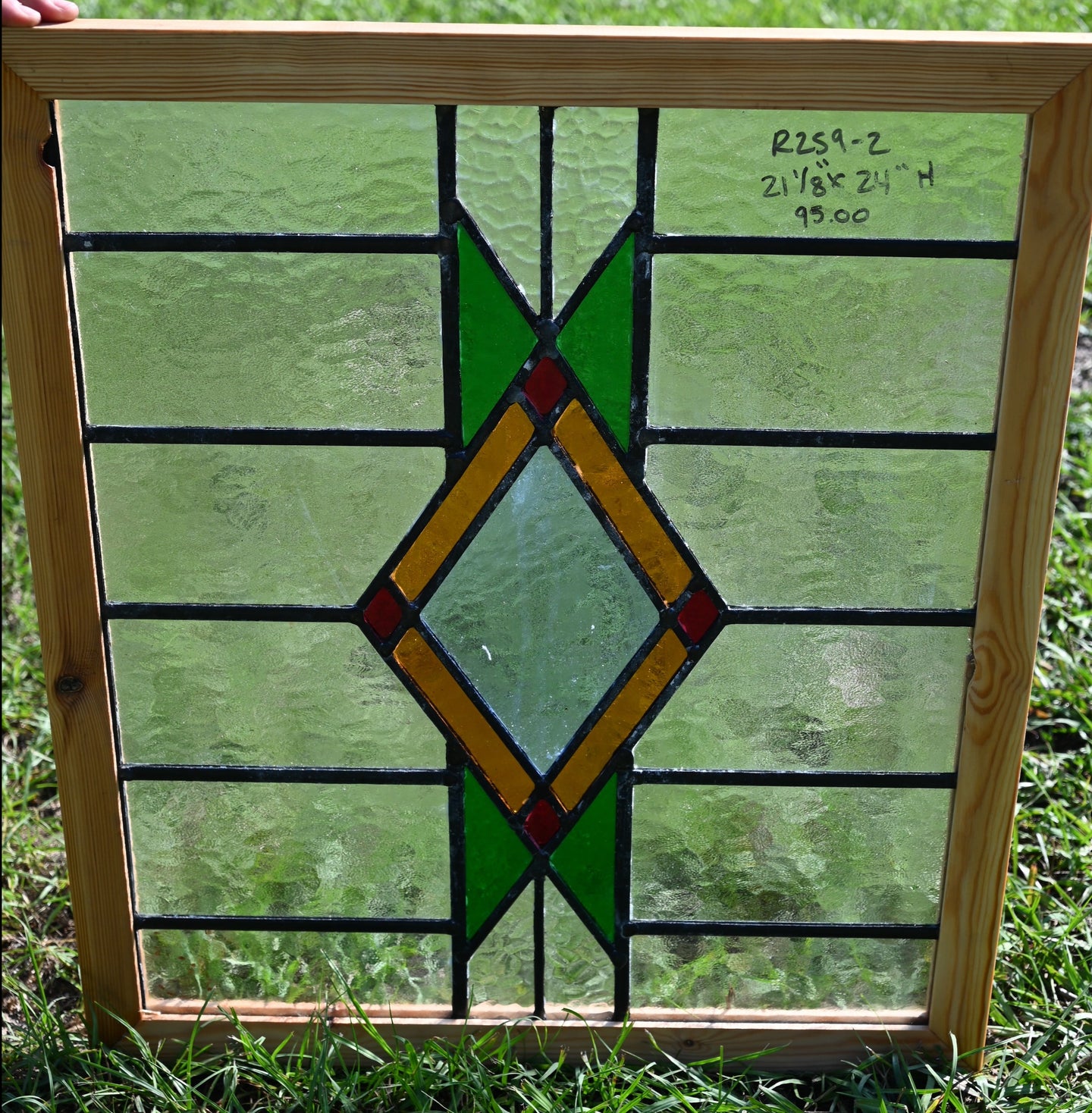 Antique English Stained Glass in Shipping Frame - The Barn Antiques