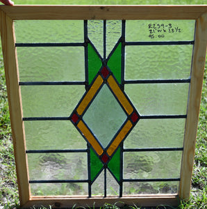 Antique English Stained Glass in Shipping Frame - The Barn Antiques