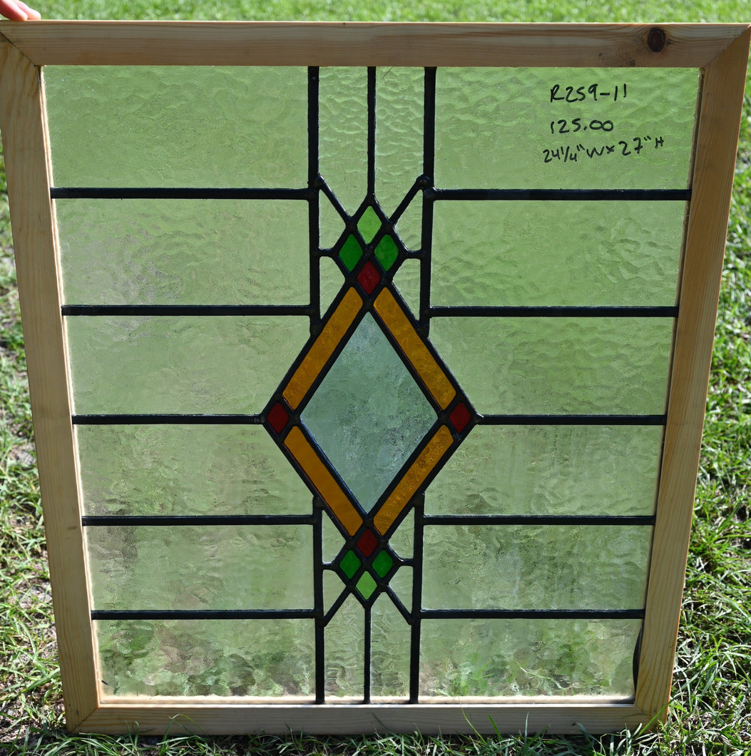 Antique English Stained Glass in Shipping Frame - The Barn Antiques