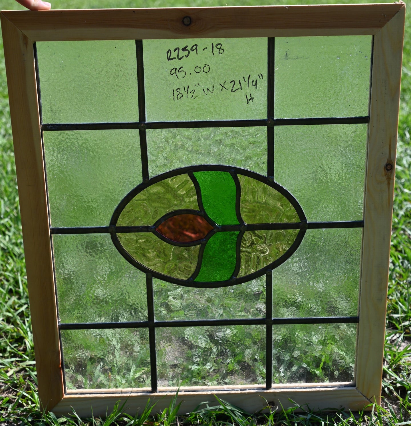 Antique English Stained Glass in Shipping Frame - The Barn Antiques