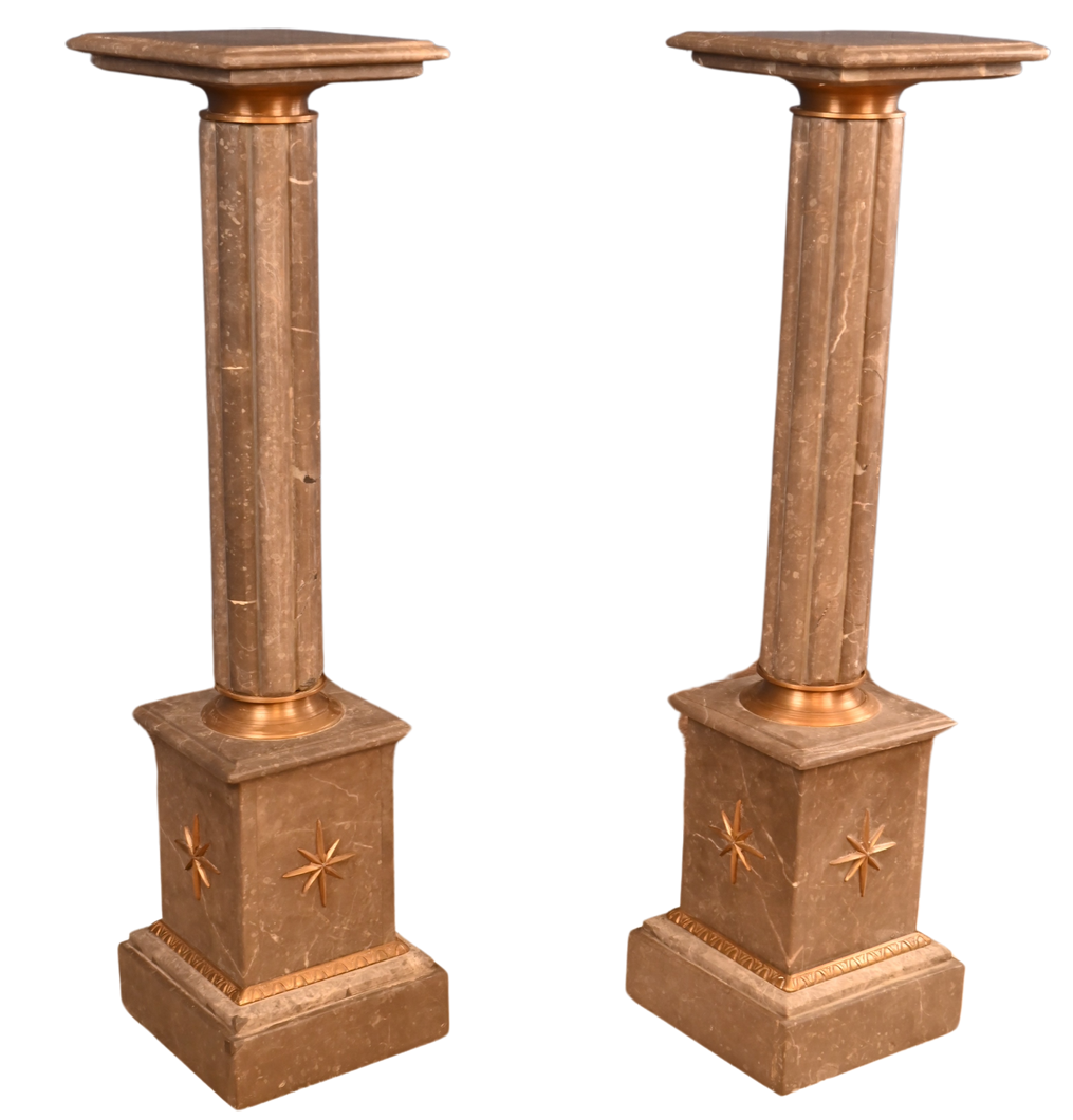 Pair of Fabulous Art Deco Marble Columns - The Barn Antiques