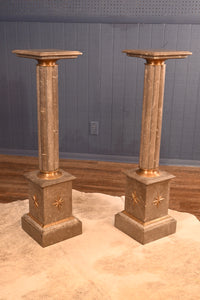 Pair of Fabulous Art Deco Marble Columns - The Barn Antiques