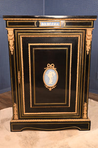 English Ebonized Cabinet with Wedgwood Embellishments c.1830 - The Barn Antiques
