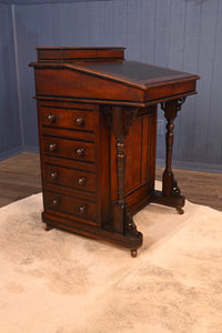 English Walnut Davenport Desk c.1900 - The Barn Antiques