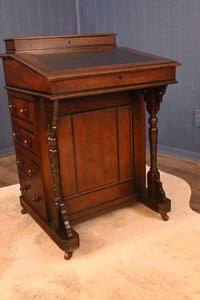 English Walnut Davenport Desk c.1900 - The Barn Antiques