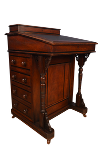 English Walnut Davenport Desk c.1900 - The Barn Antiques