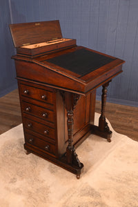 English Walnut Davenport Desk c.1900 - The Barn Antiques