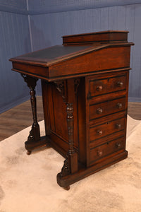 English Walnut Davenport Desk c.1900 - The Barn Antiques