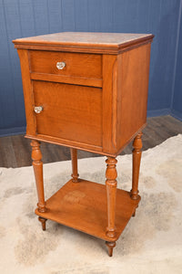 French Oak Marble Top Chevet c.1890 - The Barn Antiques