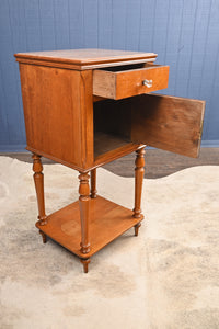 French Oak Marble Top Chevet c.1890 - The Barn Antiques