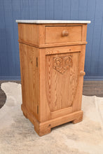 Load image into Gallery viewer, English Pine Marble Top Bedside early 1900s
