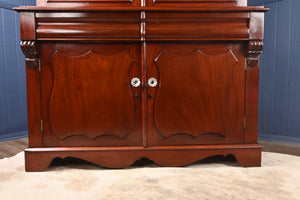 English Mahogany Bookcase over Cupboard c.1900