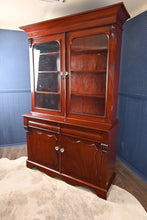 Load image into Gallery viewer, English Mahogany Bookcase over Cupboard c.1900