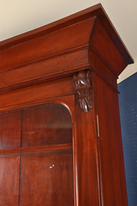 English Mahogany Bookcase over Cupboard c.1900