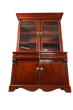 Load image into Gallery viewer, English Mahogany Bookcase over Cupboard c.1900