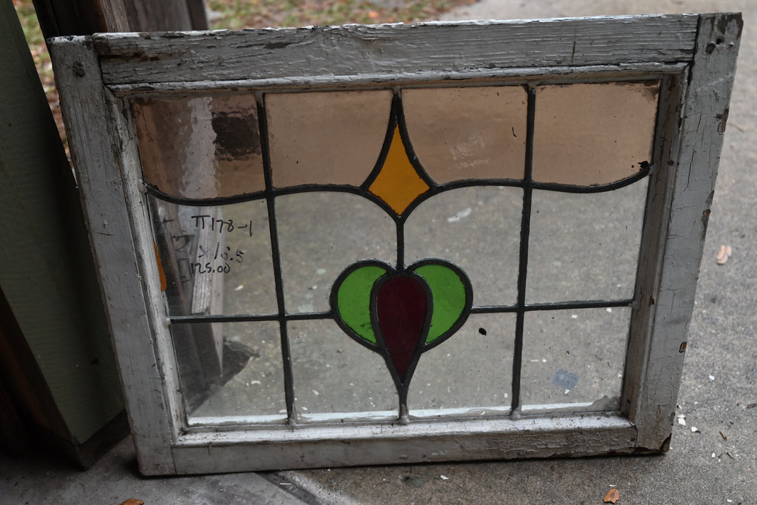 Antique English Stained Glass in Original Frame