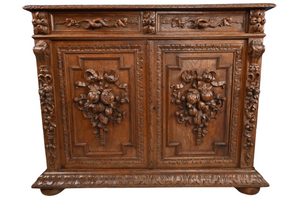 French Carved Oak Cabinet c.1870