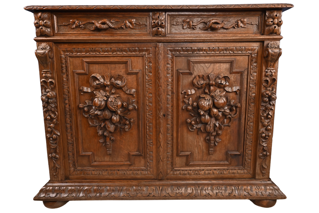 French Carved Oak Cabinet c.1870