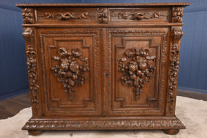 French Carved Oak Cabinet c.1870