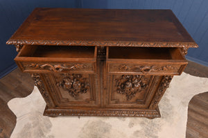 French Carved Oak Cabinet c.1870