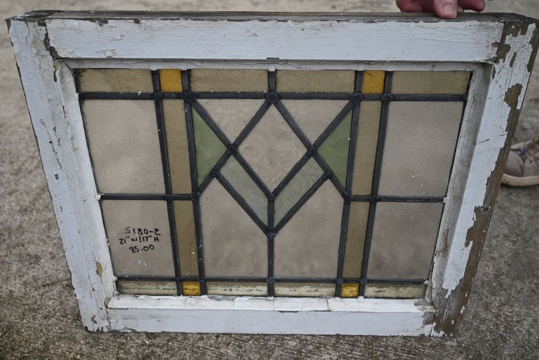 Antique English Stained Glass in Original Frame