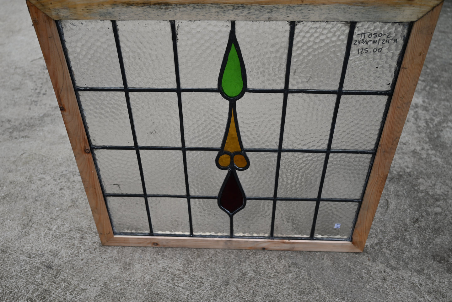 Antique English Stained Glass in Shipping Frame